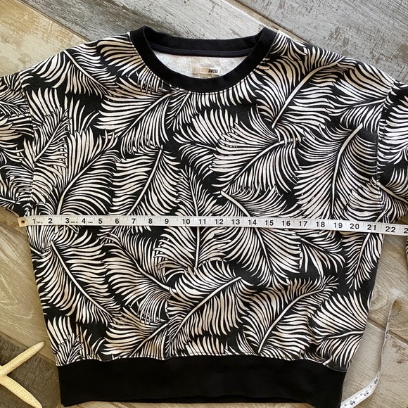 Amuse Society Black and White Palm Leaf Sweatshirt - Picture 7 of 8